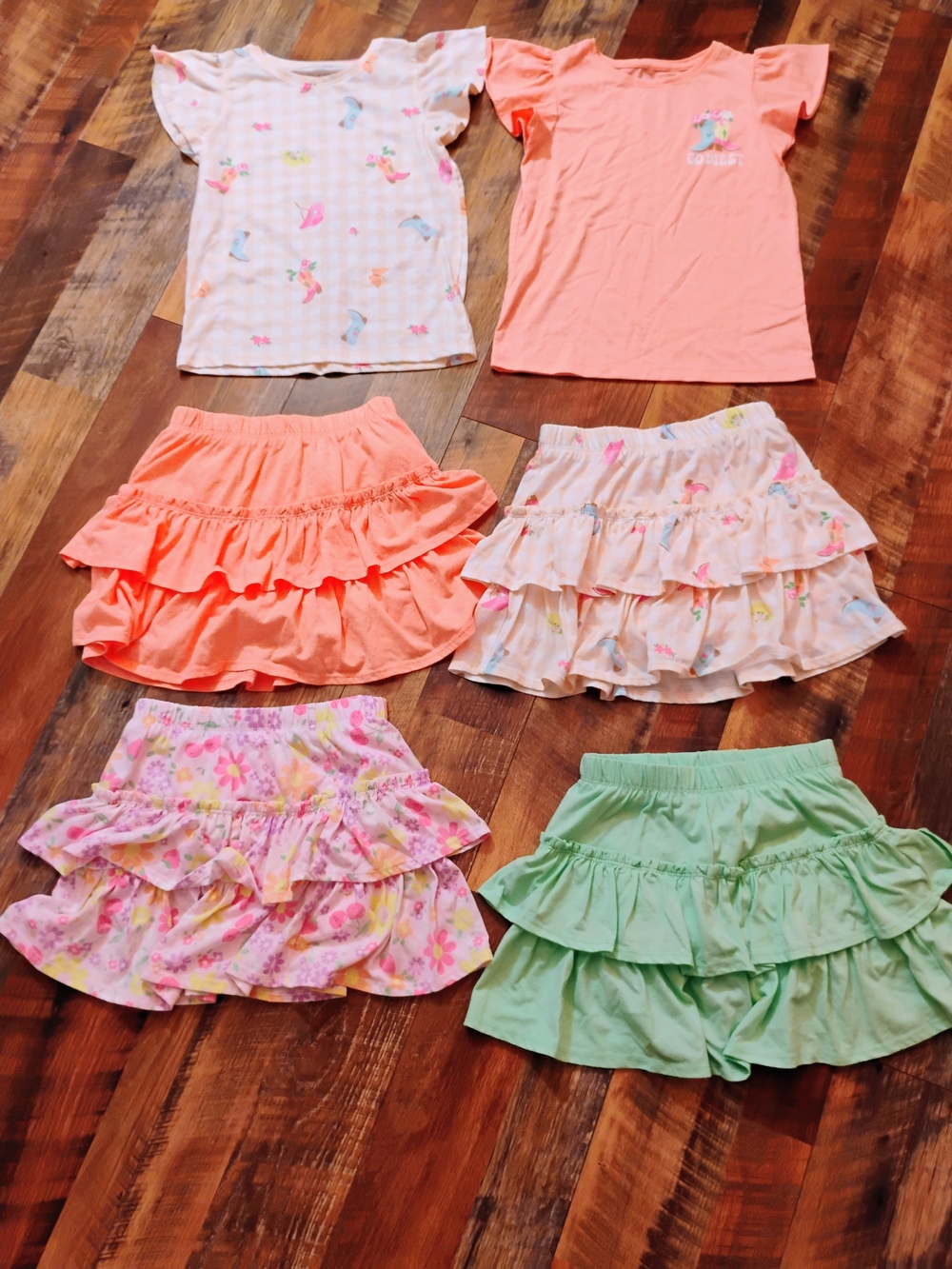 Girl's Size 7 Matching Skirts And Shirt Sets